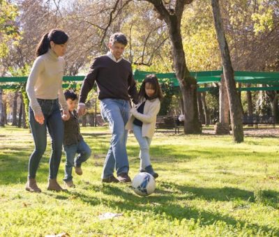 Sport d'équipe en famille