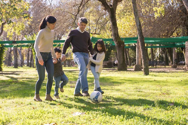 Sport d'équipe en famille